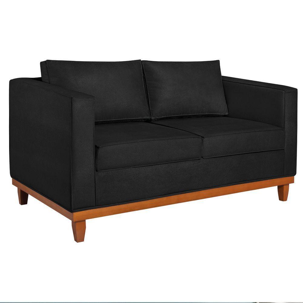 Sofá 2 E 3 Lugares Europa 180cm Suede - Doce Sonho Móveis Preto - 5