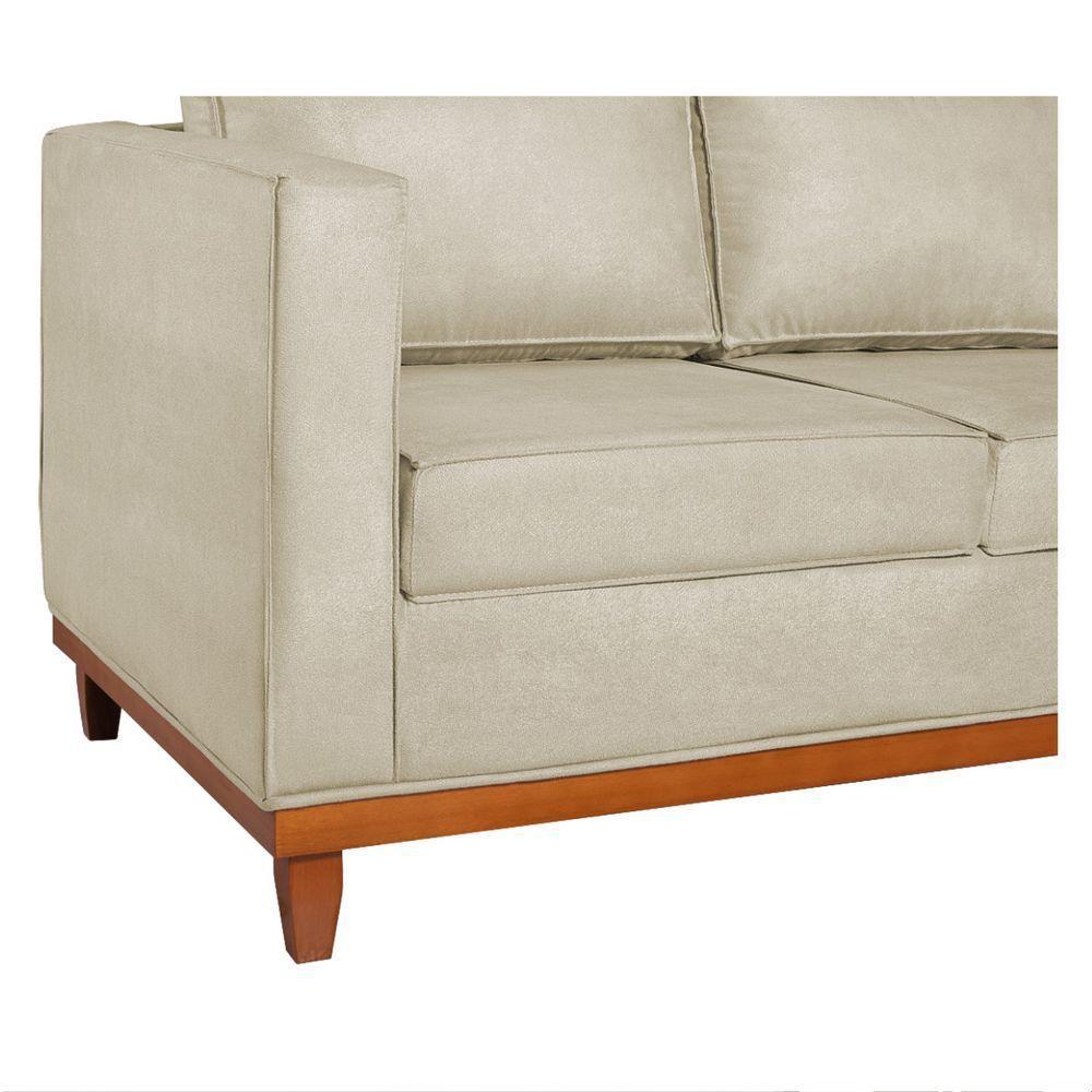 Sofá 2 E 3 Lugares Europa 180cm Suede - Doce Sonho Móveis Bege - 3