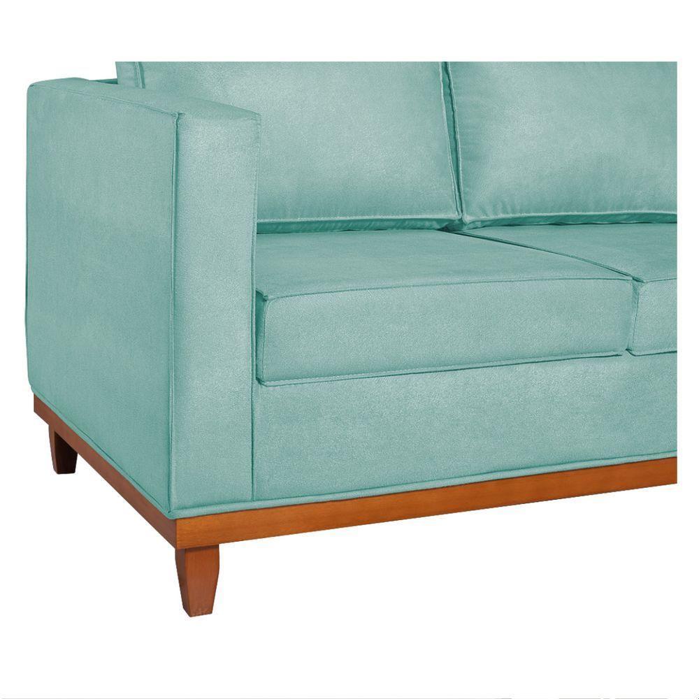 Sofá 2 E 3 Lugares Europa 180cm Suede - Doce Sonho Móveis Azul Tiffany - 3