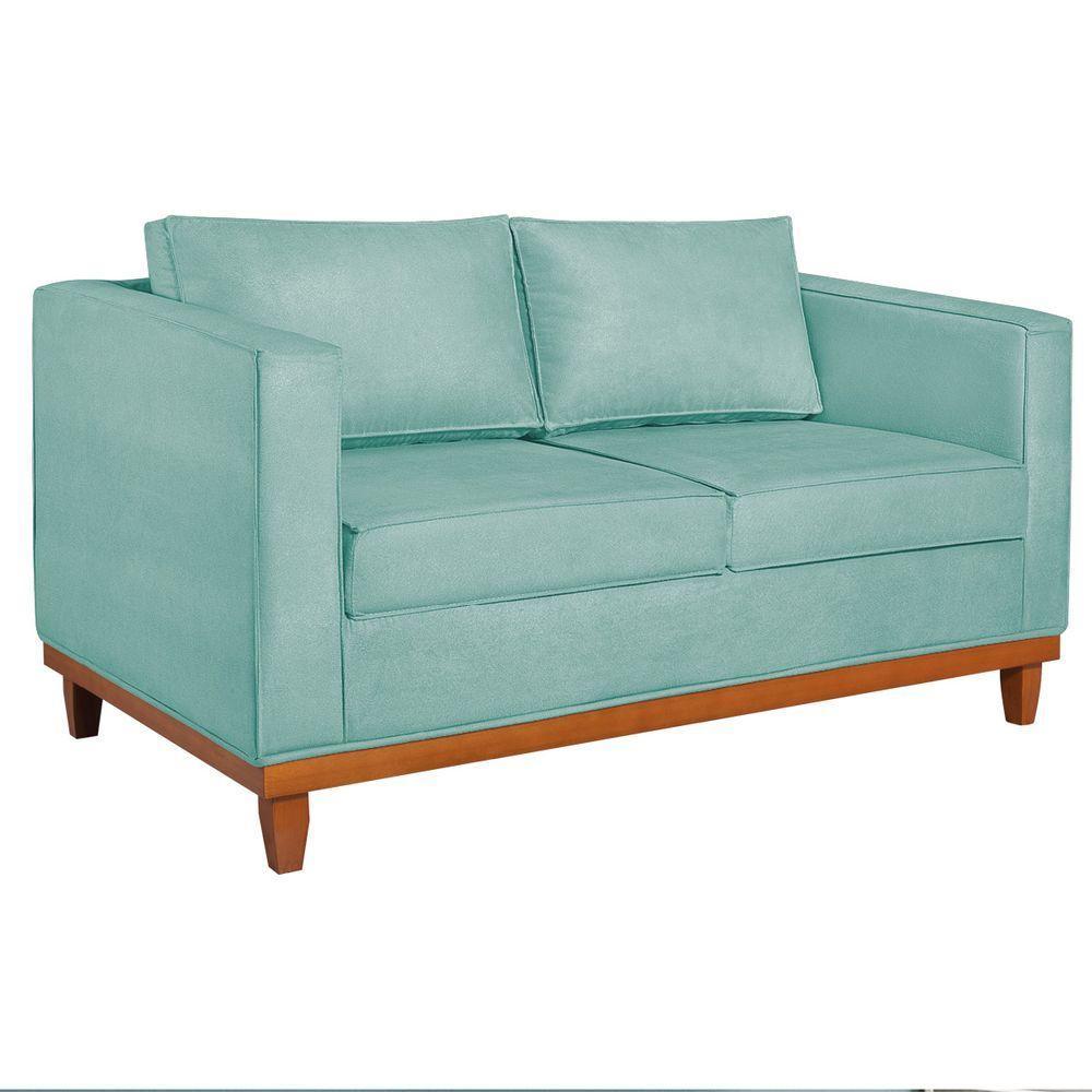 Sofá 2 E 3 Lugares Europa 180cm Suede - Doce Sonho Móveis Azul Tiffany - 6