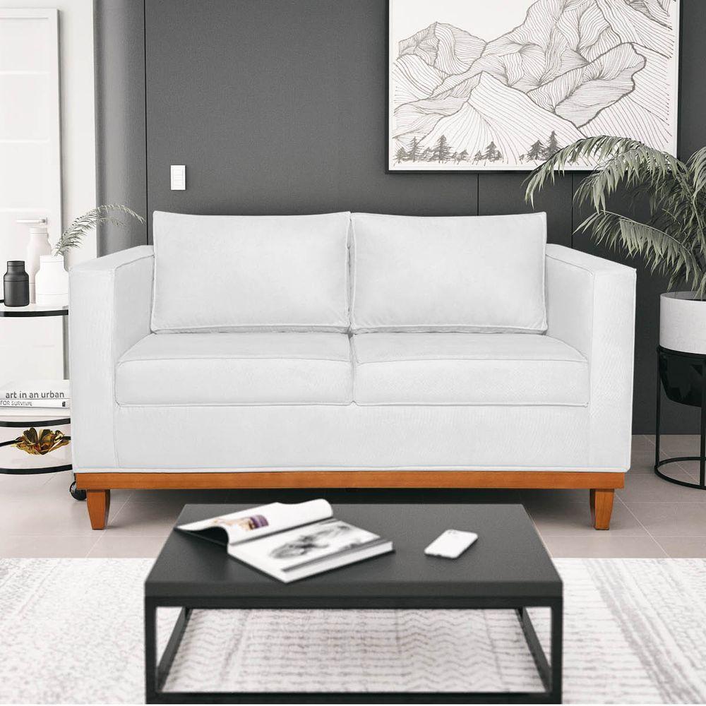 Sofá 2 E 3 Lugares Europa 180cm Suede - Doce Sonho Móveis Branco - 1