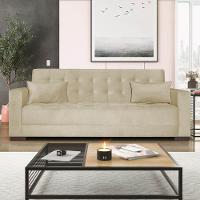 Sofá Cama 3 Lugares Jobim Linho - Doce Sonho Móveis Bege - 1