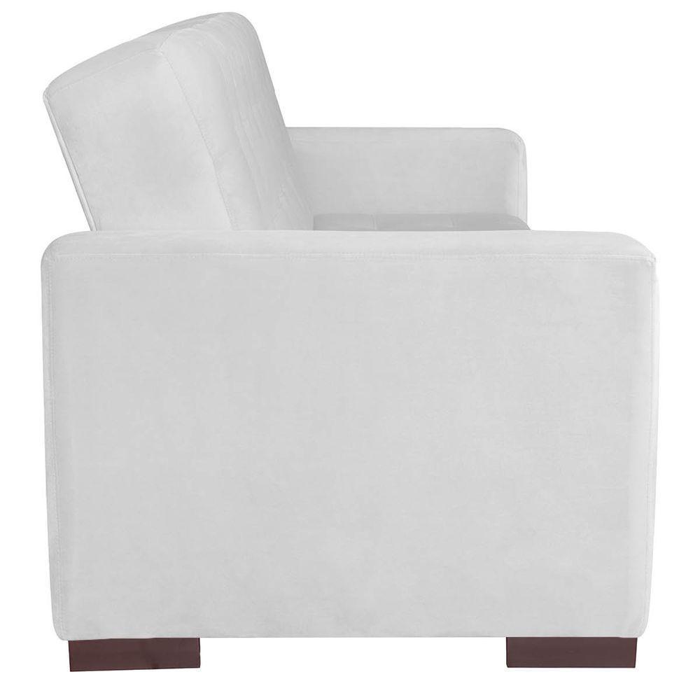 Sofá Cama 3 Lugares Jobim Suede - Doce Sonho Móveis Branco - 7