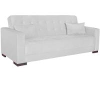 Sofá Cama 3 Lugares Jobim Suede - Doce Sonho Móveis Branco - 8