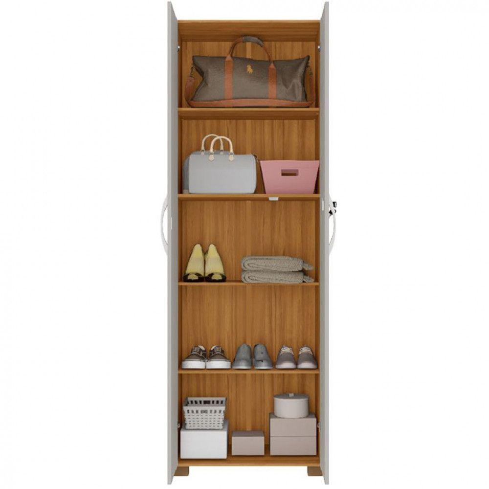 Armario Notável Multiuso 2 Portas Com Chave Freijo/Off White - 4