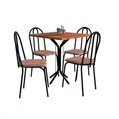 Mesa Dalia 4 Cadeiras Com Tampo Artefamol Preto/Ratam