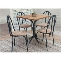 Mesa Dalia 4 Cadeiras Com Tampo Artefamol Preto/Ratam - 1