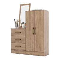 Cômoda 2 Portas 3 Gavetas Com Espelho Henn Jequitibá - 3