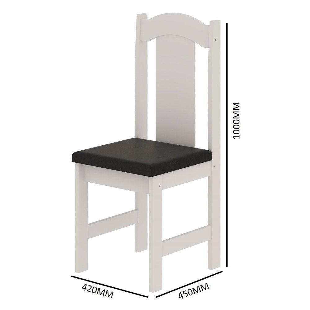 Conjunto De Mesa Arauna Estilo Com 4 Cadeiras Branco Com Preto - 4