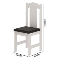 Conjunto De Mesa Arauna Estilo Com 4 Cadeiras Branco Com Preto