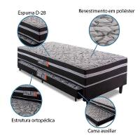 Conjugado Box Hellen Aspen 0,88x188x0,41 Com Auxiliar Cinza/branco/floral - 2