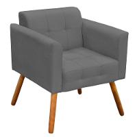 Kit 02 Poltronas Elisa Suede Grafite Pés Palito D´rossi - 2