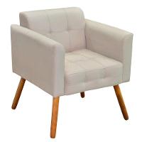 Kit 02 Poltronas Elisa Suede Bege Pés Palito D´rossi - 2