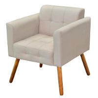 Kit 02 Poltronas Elisa Suede Bege Pés Palito D´rossi - 3