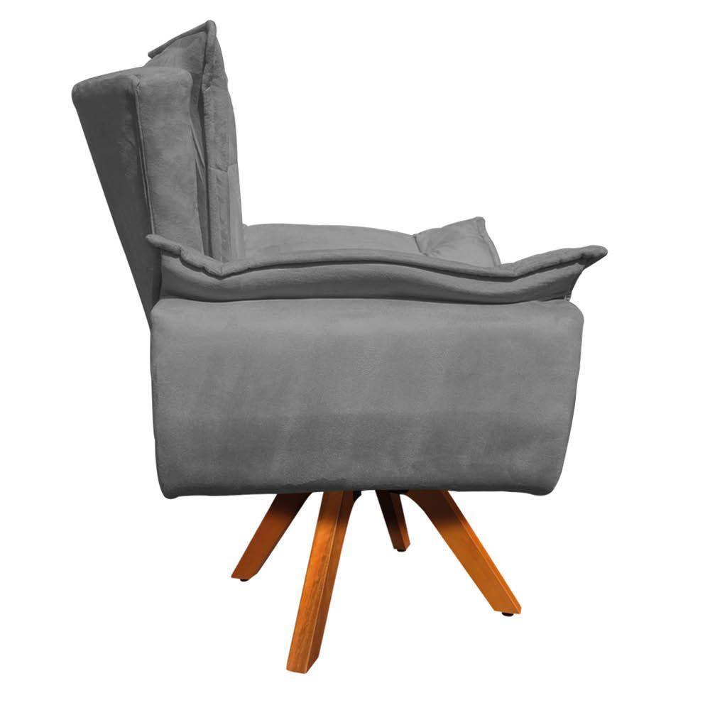 Kit 01 Namoradeira E 02 Poltronas Opala Suede Grafite - 2