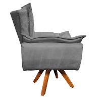 Kit 01 Namoradeira E 02 Poltronas Opala Suede Grafite - 2