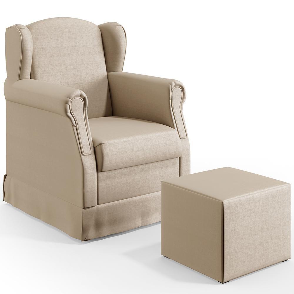 Poltrona Com Balanço E Puff Elisa P02 Facto Pérola - 1