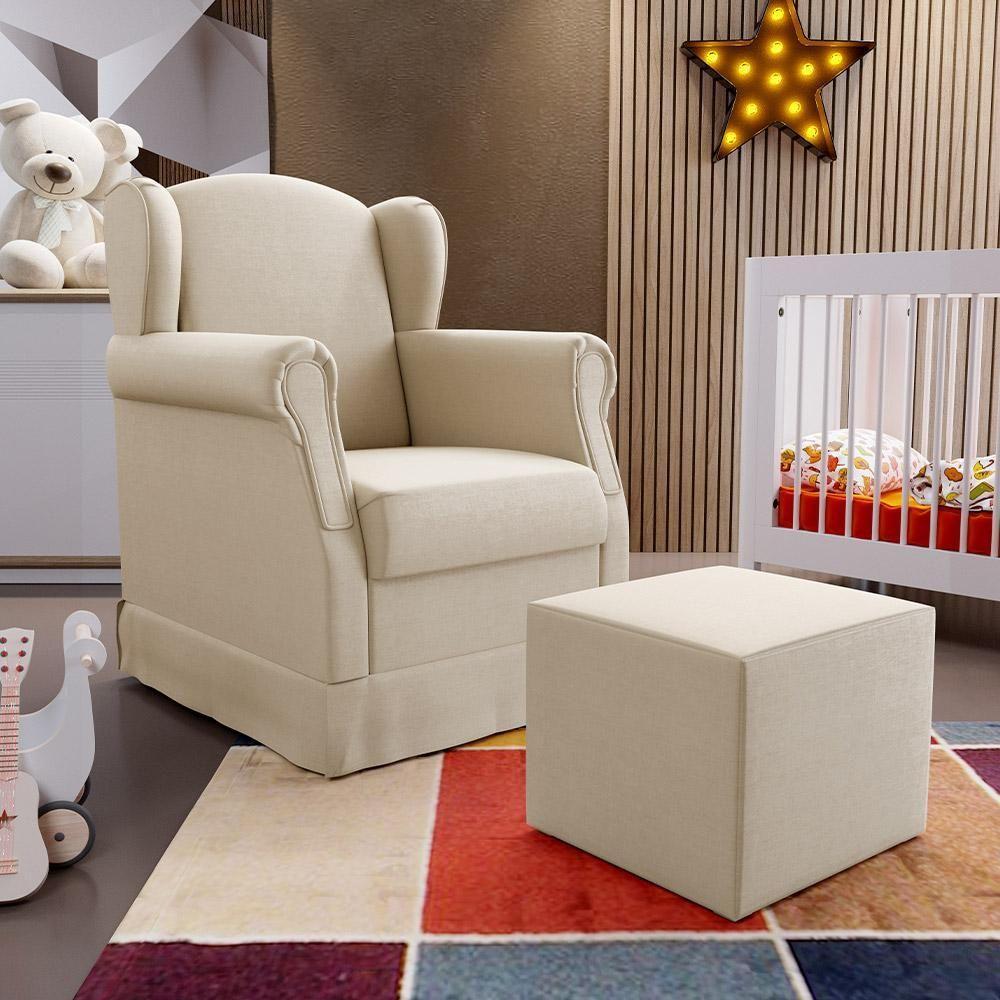 Poltrona Com Balanço E Puff Elisa P02 Facto Pérola - 8