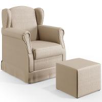 Poltrona Com Balanço E Puff Elisa P02 Facto Pérola - 1