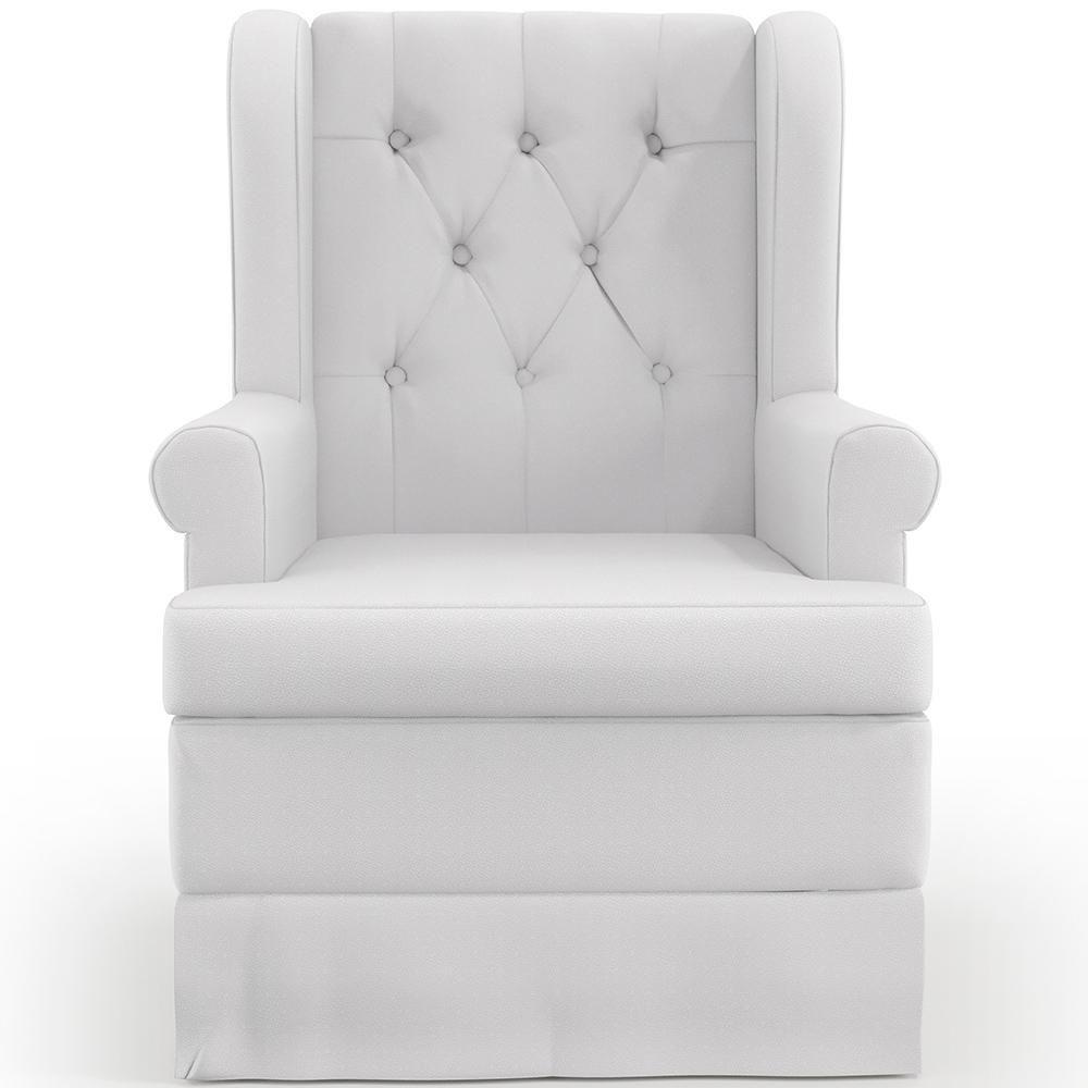 Poltrona E Puff Helena P02 Capitonê Facto Branco - 9