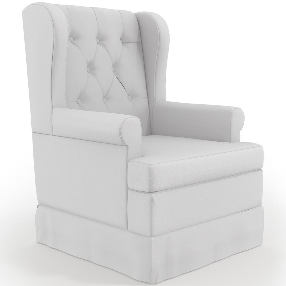 Poltrona E Puff Helena P02 Capitonê Facto Branco - 12