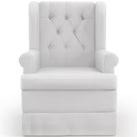 Poltrona E Puff Helena P02 Capitonê Facto Branco - 9