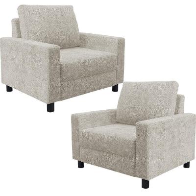 Kit 02 Poltronas Decorativa Malta L02 Bouclé Creme Lyam Decor