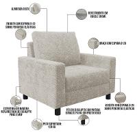 Kit 02 Poltronas E Recepção Malta L02 Bouclê Creme - 6