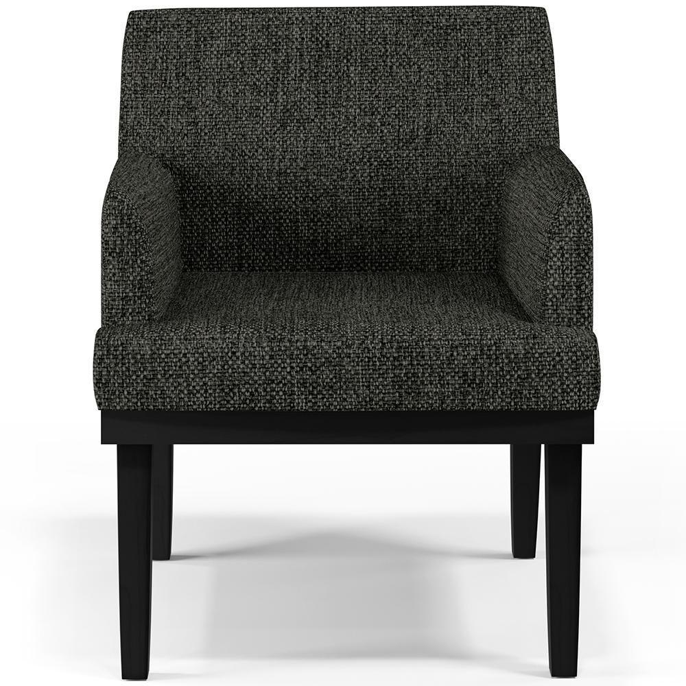 Kit 02 Poltronas Decorativas Sala De Estar Base Preto Beatriz W01 Linho Chumbo - Lyam Decor - 6