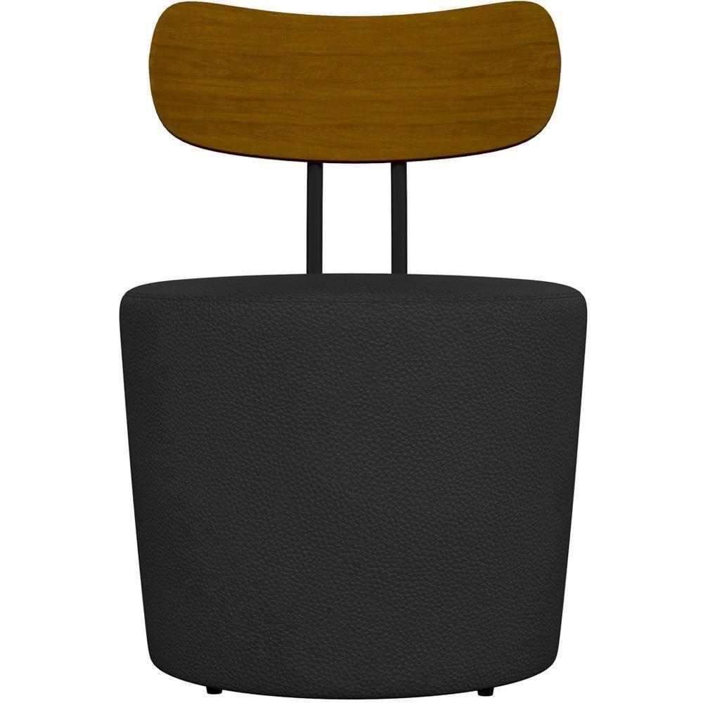 Kit 04 Poltronas Base Fixa Luara M03 Couríssimo Preto - 2