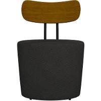 Kit 04 Poltronas Base Fixa Luara M03 Couríssimo Preto - 2