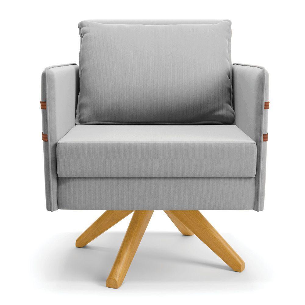 Kit 01 Namoradeira 02 Lugares E 02 Poltronas Mari Suede Cinza Base De Madeira Ma30 - D'Rossi - 6