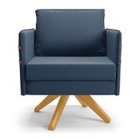 Kit 01 Namoradeira 02 Lugares E 02 Poltronas Mari Suede Ma30 Azul Marinho - 6