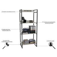 Estante Livreiro Multiuso Prisma Estilo Industrial 60cm 4 Prateleiras C08 Snow - Mpozenato