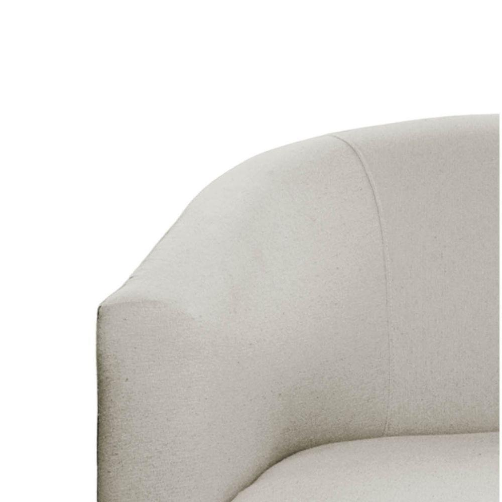 Kit 02 Poltronas Base Giratória De Madeira Nozes Bege - 2