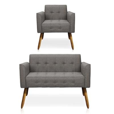 Kit 01 Namoradeira E 01 Poltrona Elisa Linho A26 D'rossi