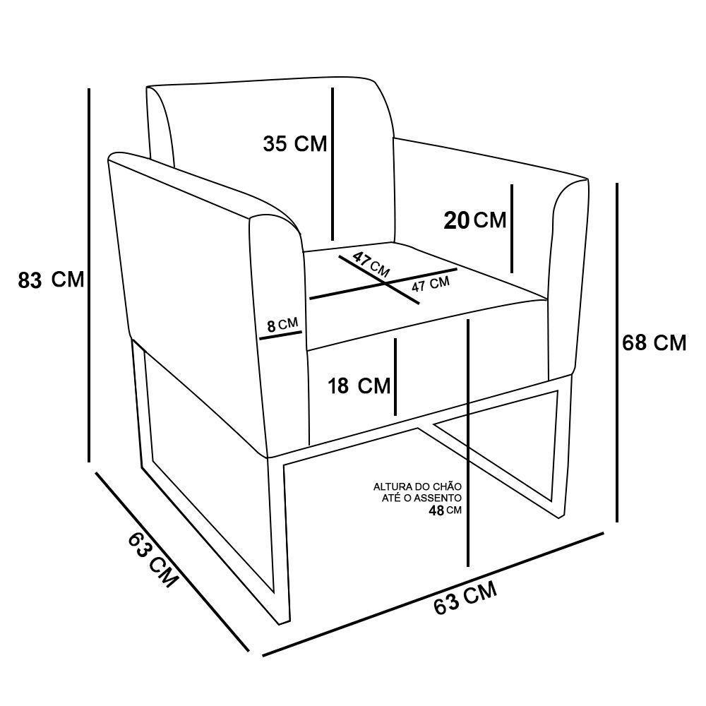 Kit 02 Poltronas Marisa Linho Areia A27 Base Industrial Metálica Dourado - D'rossi - 3