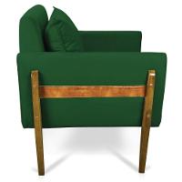 Poltrona Lana Suede Base De Madeira - D'Rossi Verde - 8