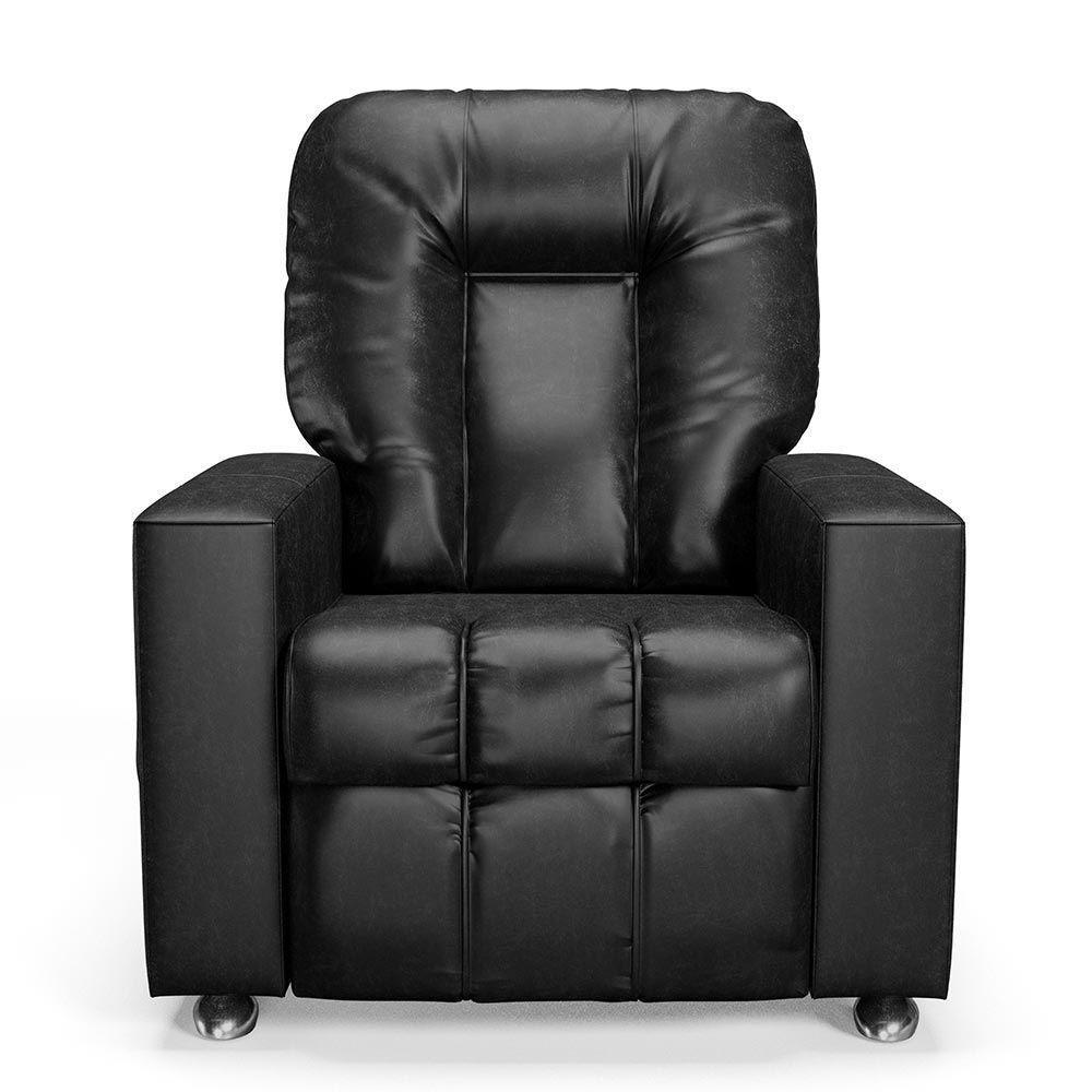 Poltrona Do Papai Reclinável Sala De Cinema Pequim Manual Pu Preto G23 - Gran Belo - 8