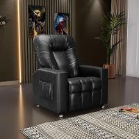 Poltrona Do Papai Reclinável Sala De Cinema Pequim Manual Pu Preto G23 - Gran Belo - 1