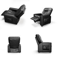 Poltrona Do Papai Reclinável Sala De Cinema Pequim Manual Pu Preto G23 - Gran Belo