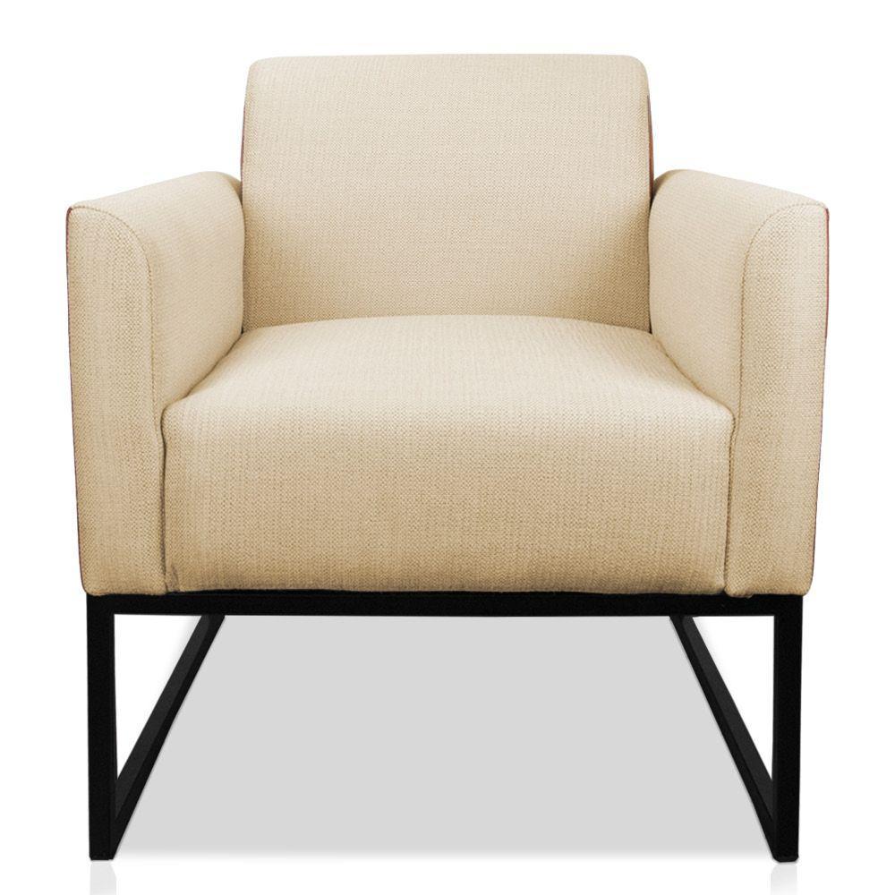 Poltrona Marisa Corano Base Industrial Metálica Preto - 1