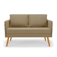 Kit 01 Namoradeira E 01 Poltrona Suede Marrom Rato Castanho - 7