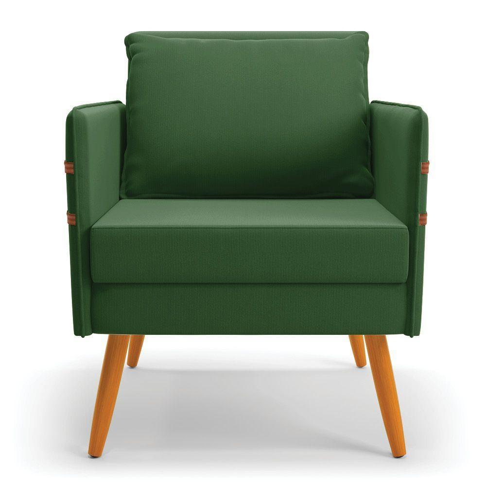 Kit 01 Namoradeira E 01 Poltrona Suede Castanho Verde - 6