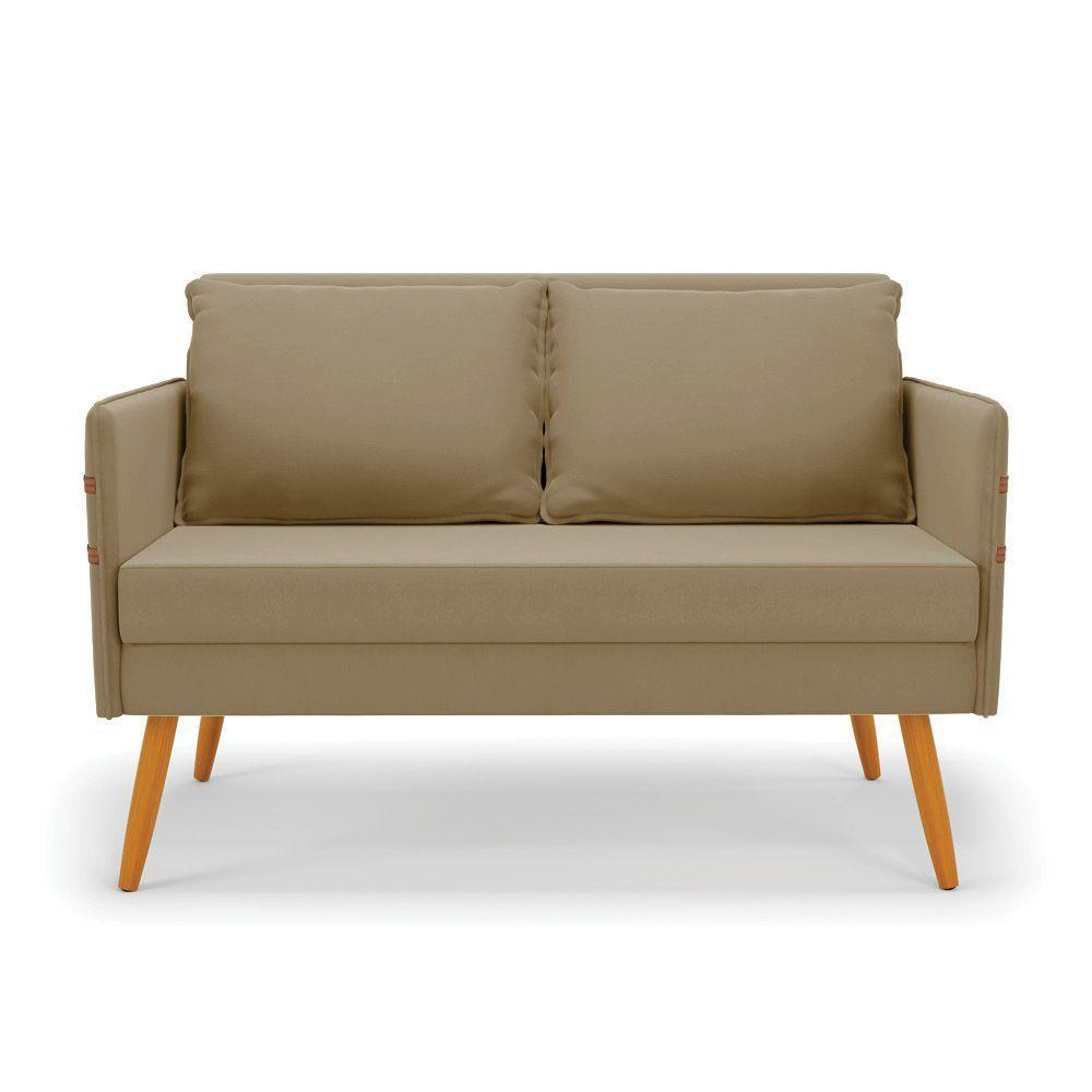 Kit 01 Namoradeira E 01 Poltrona Suede Castanho Marrom Rato - 6