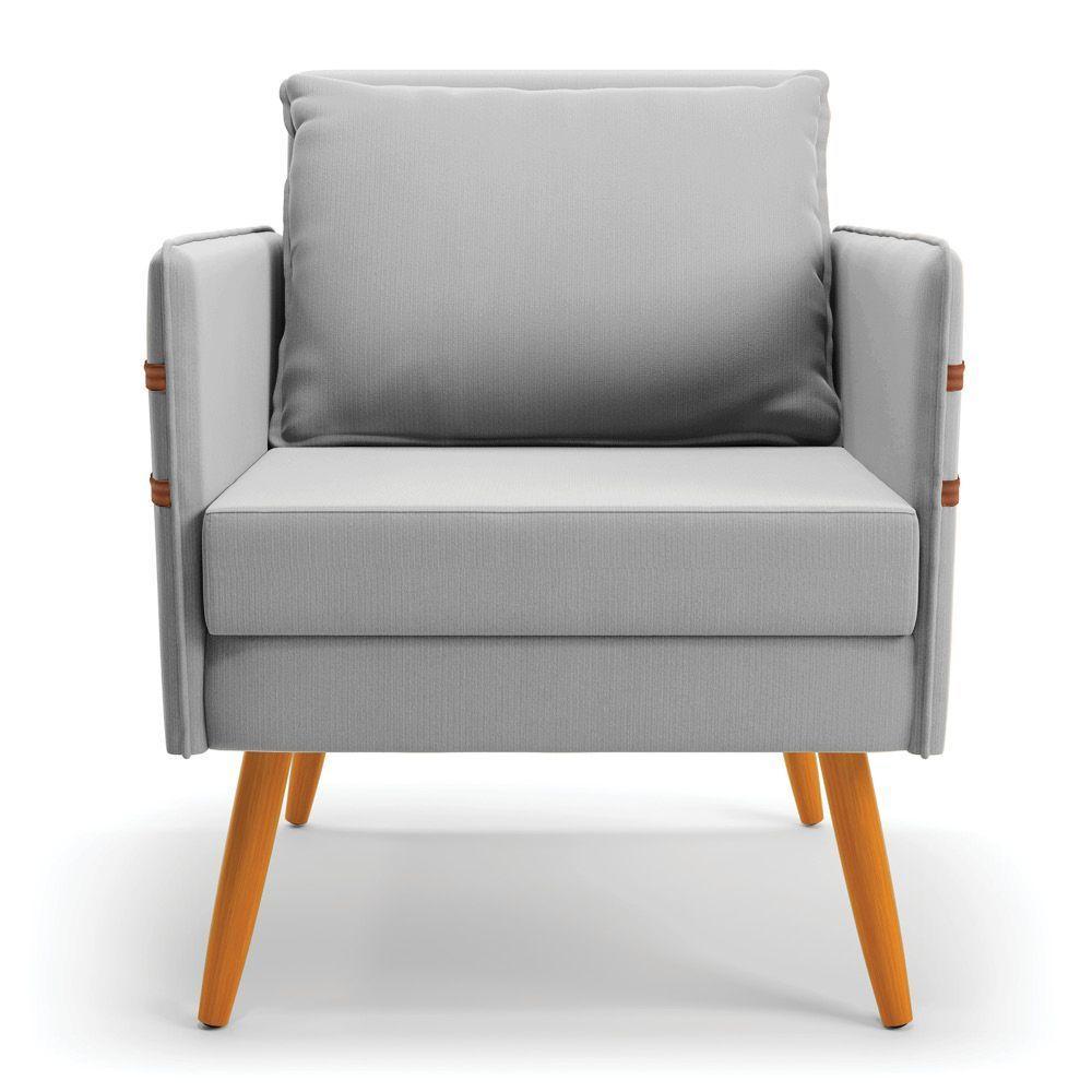 Kit 01 Namoradeira E 01 Poltrona Suede Castanho Cinza - 6