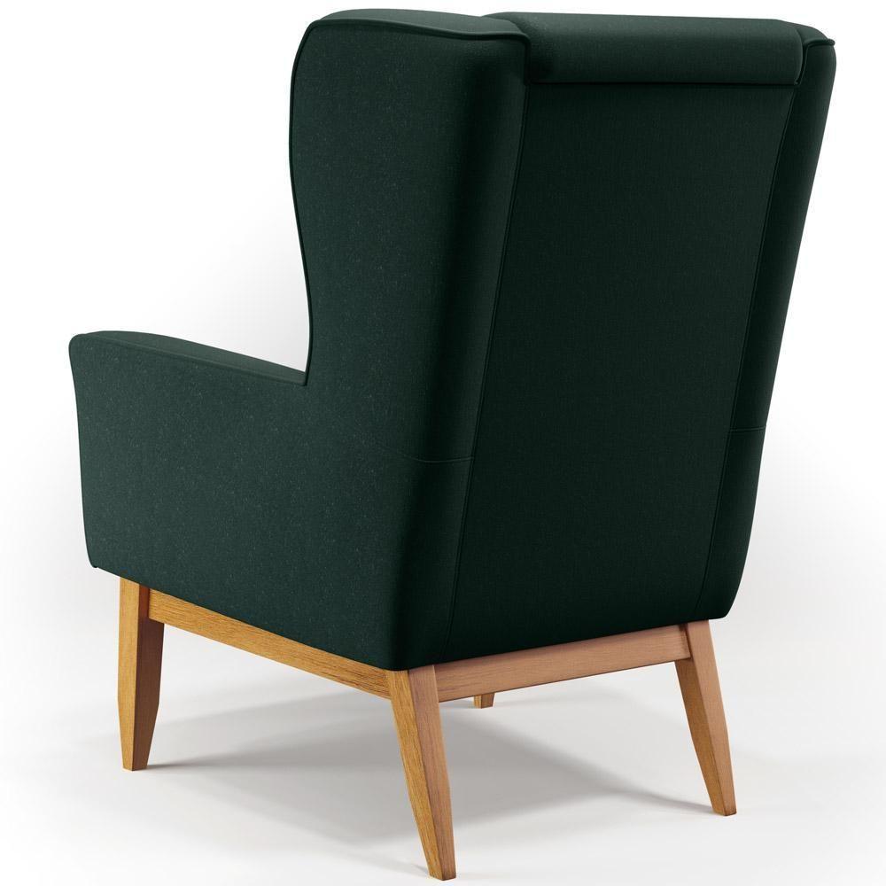 Kit 02 Poltronas Base De Madeira Milena D02 Verde C-117 - 2