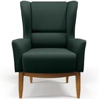 Kit 02 Poltronas Base De Madeira Milena D02 Verde C-117