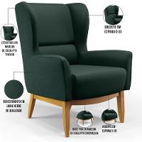 Kit 02 Poltronas Base De Madeira Milena D02 Verde C-117 - 6