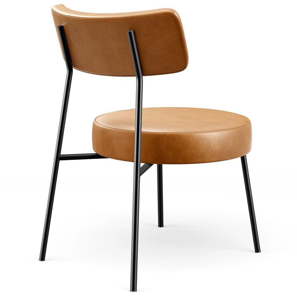 Kit 02 Poltronas Decorativas Para Sala De Estar Base Fixa Londres F01 Couríssimo Whisky - Lyam Decor - 2